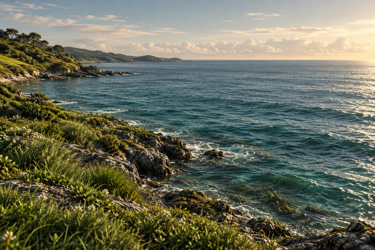An unbuilt green ocean coast